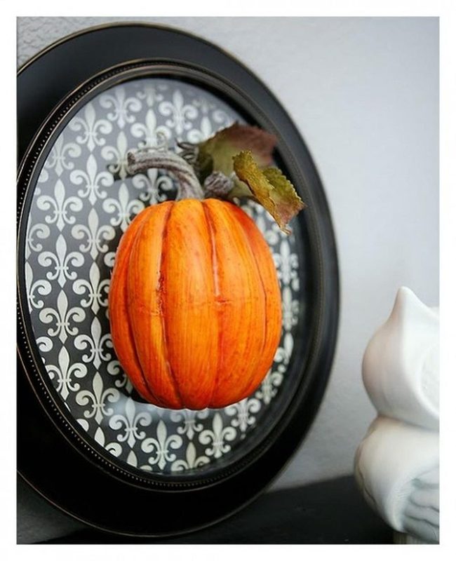Orange Pumpkins Black Frame Fall