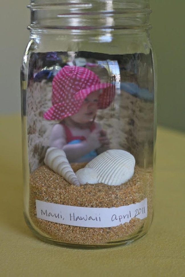 Clear Glass Hawaiian Keepsake Jar