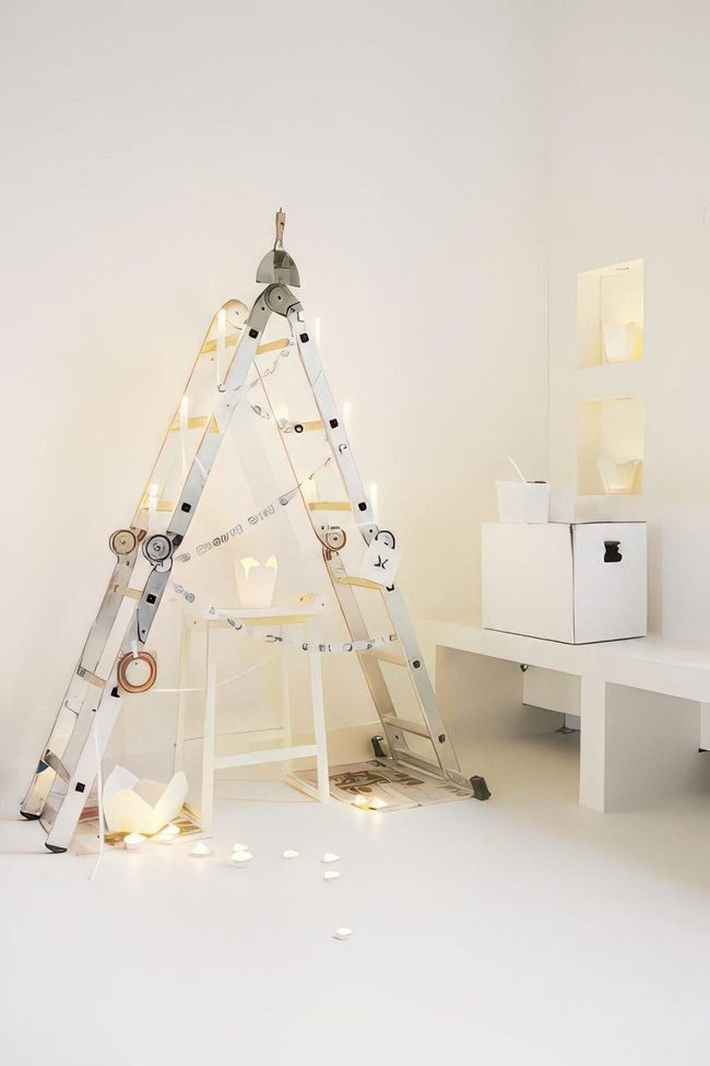 White Walls, Metal Ladders, Soft Light
