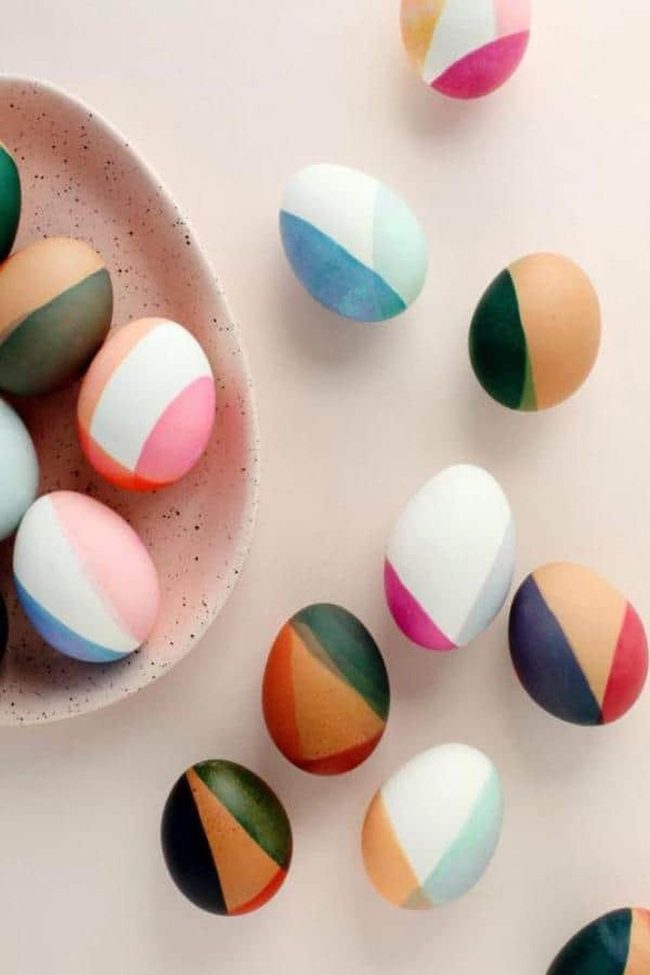 Pastel Color Block Easter Eggs