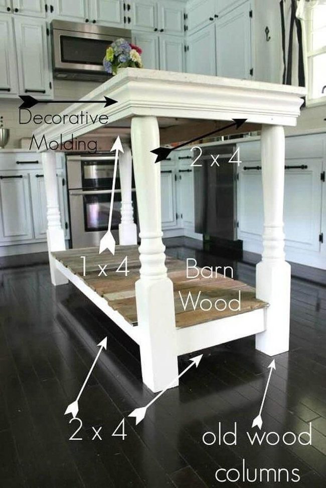 Hand-Carved Wood Kitchen Island