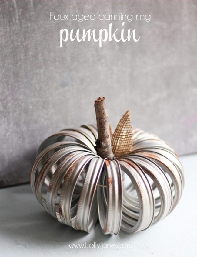 Silver Jar Rings Pumpkin Sculpture