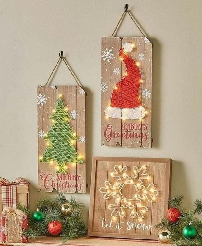 Red Santa Hat String Lights Display