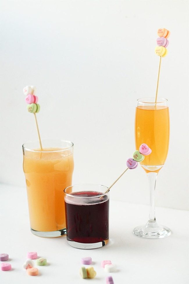 Candy Heart Cocktail Sticks