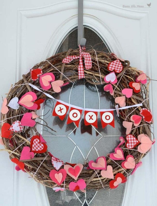 Red Grapevine Heart Wreath