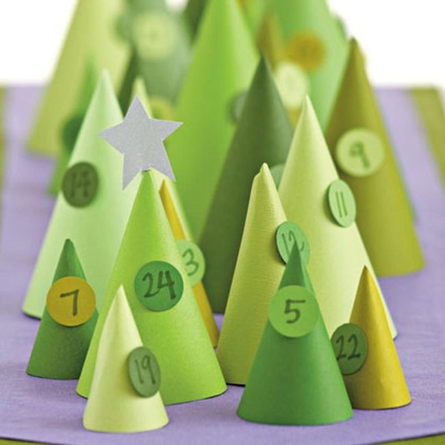 Silver-Starred Green Cones Purple Backdrop