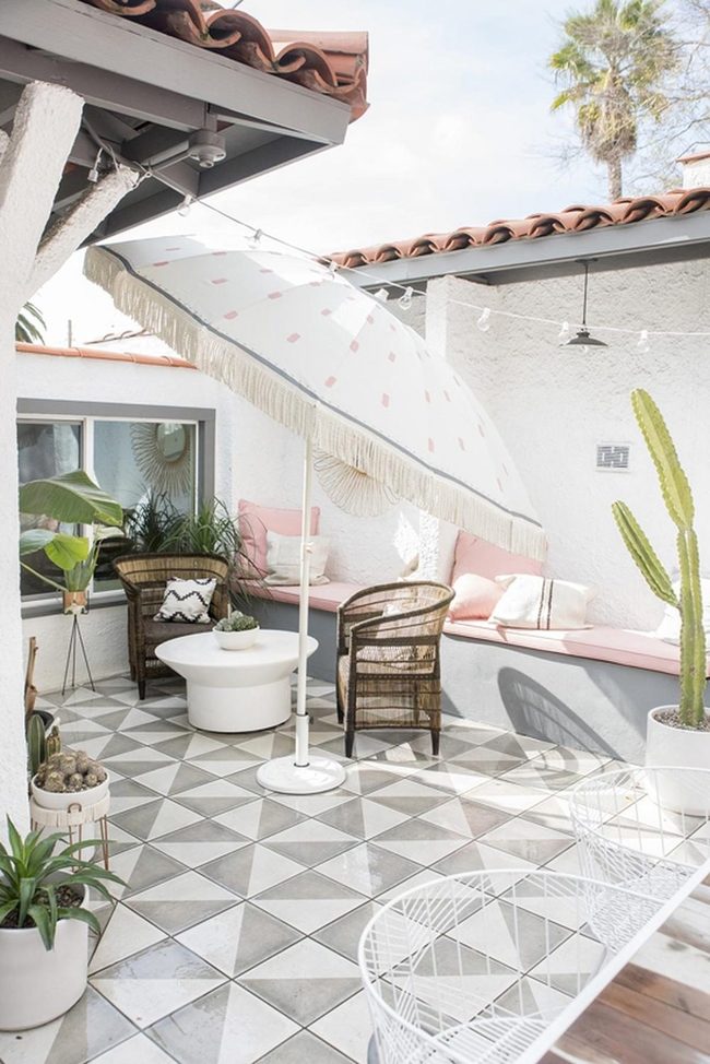 Fringed Umbrella Patio Oasis