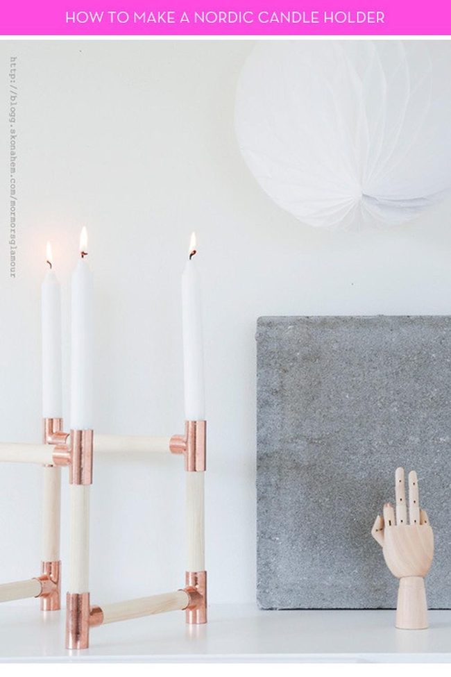 Copper And Wood Light Sculpture