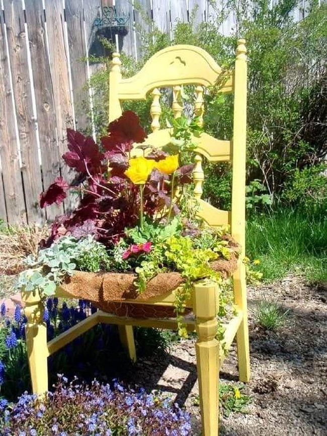 Yellow Chair Planter Garden