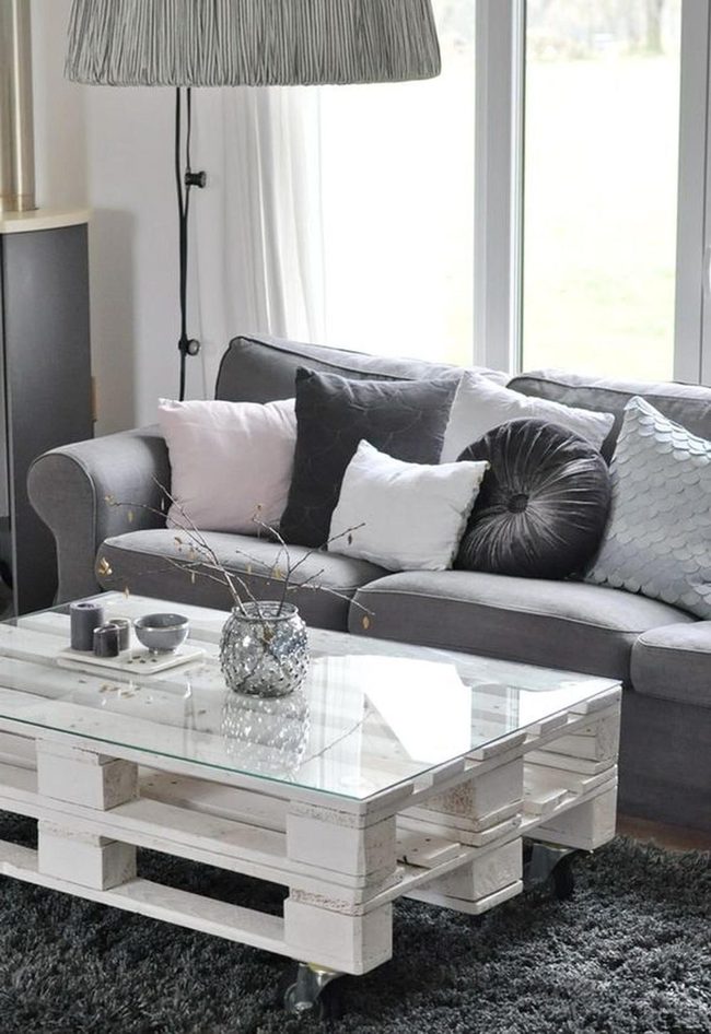 White Pallet Table Modern Living