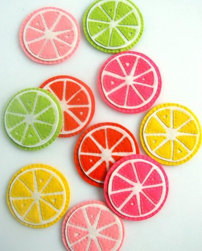Fruit Slice Felt Circles