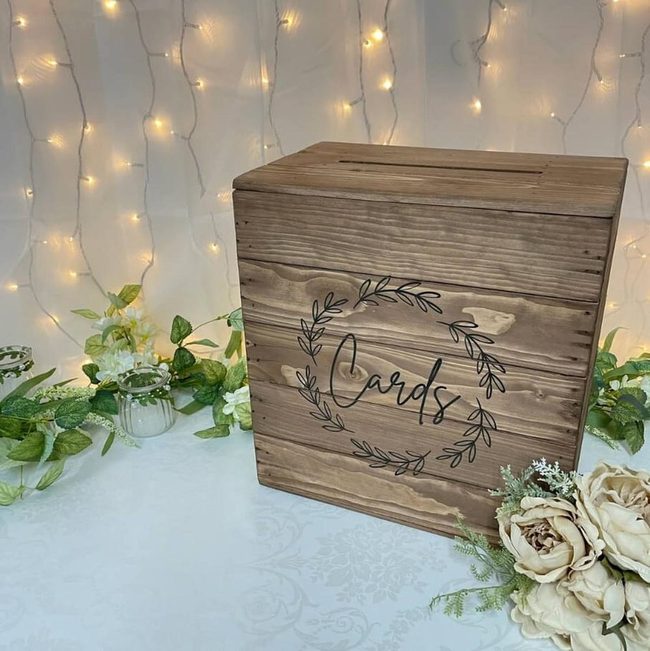 Handcrafted Wood Card Box For Farmhouse Weddings