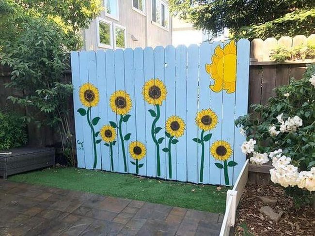 Sunflower Mural Blue Sky