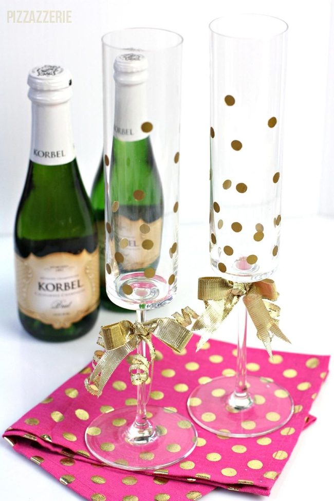 Gold-Dotted Champagne Celebration