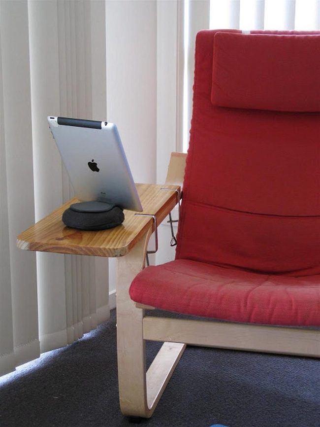 Red Cushions In Wooden Corner