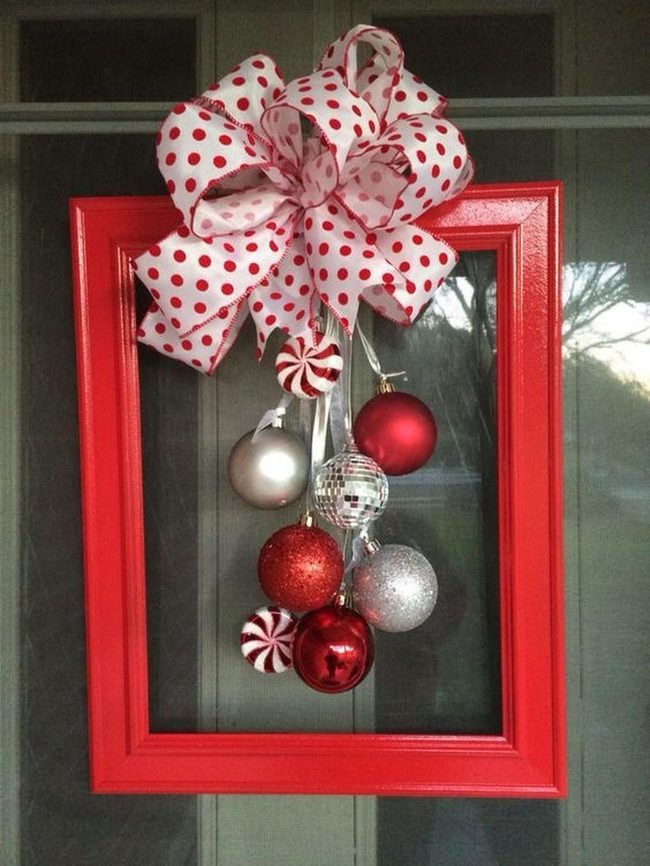 Red Frames And Floating Ornaments