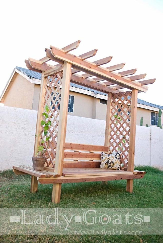 Wooden Bench With Living Vines