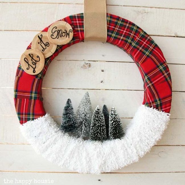 Black Red Buffalo Plaid Wreath