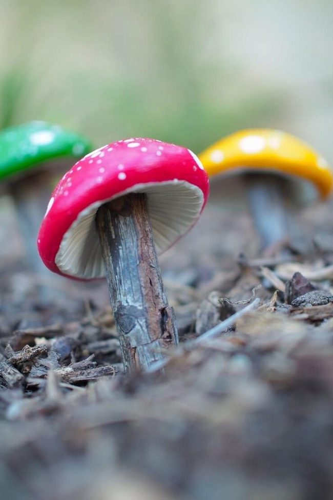 Handcrafted Clay Toadstools For Fairy Gardens