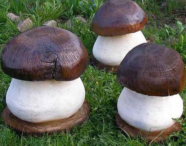 Colorful Painted Mushroom Stumps