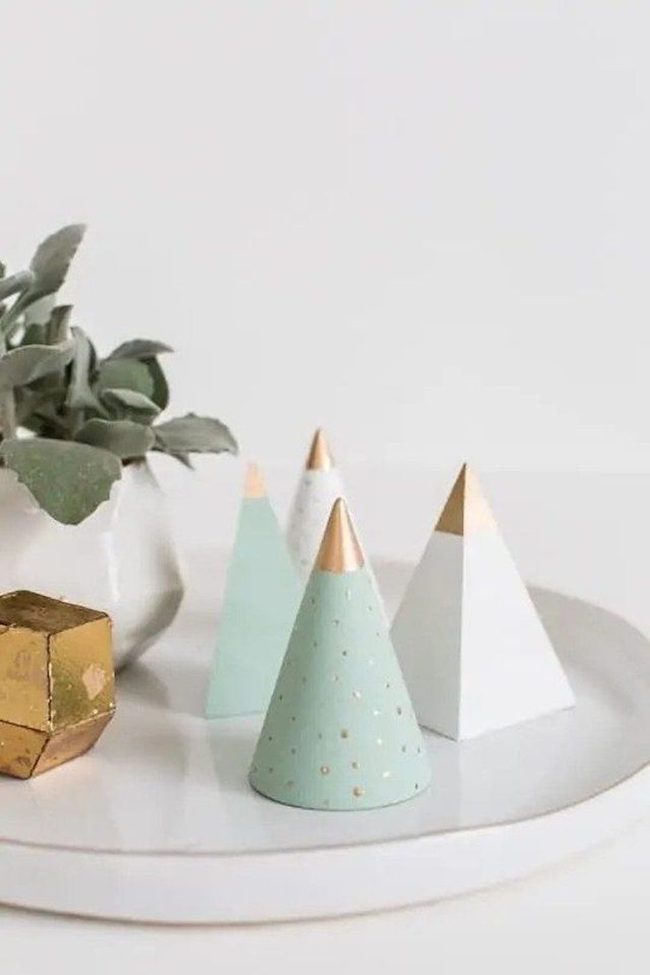 Wooden Miniature Trees Scattered Display