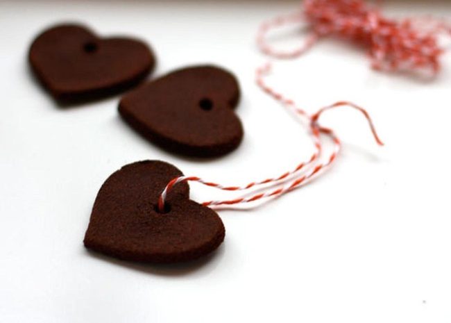 Red And White Striped Heart Cookies