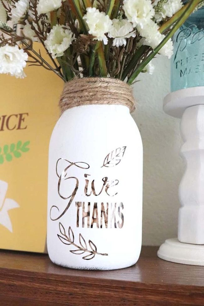 Painted Jar Autumn Centerpieces