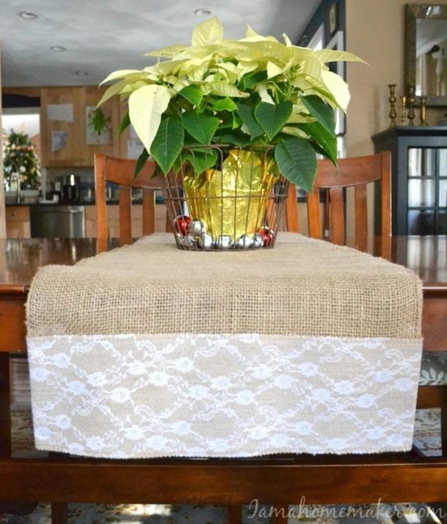 Gold Foil Plants, Wooden Dining Gathering