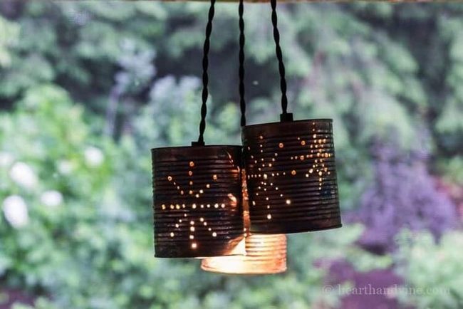 Glowing Tin Can Luminaries