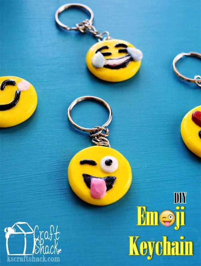 Yellow Smiley Metal Charm Keychains