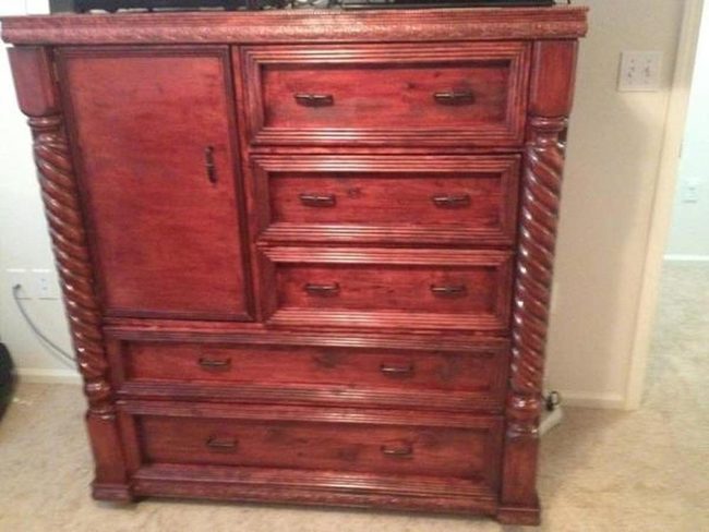 Dark Metal Handles On Wood