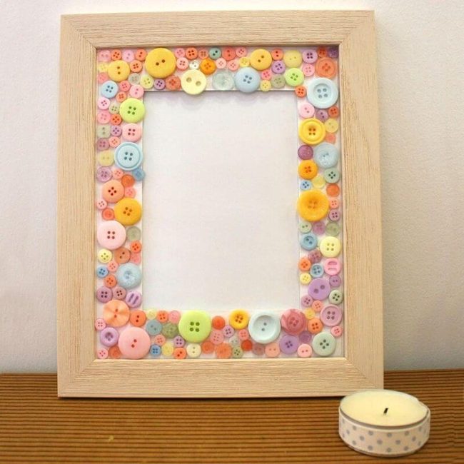 Pastel Button Mosaic Frames