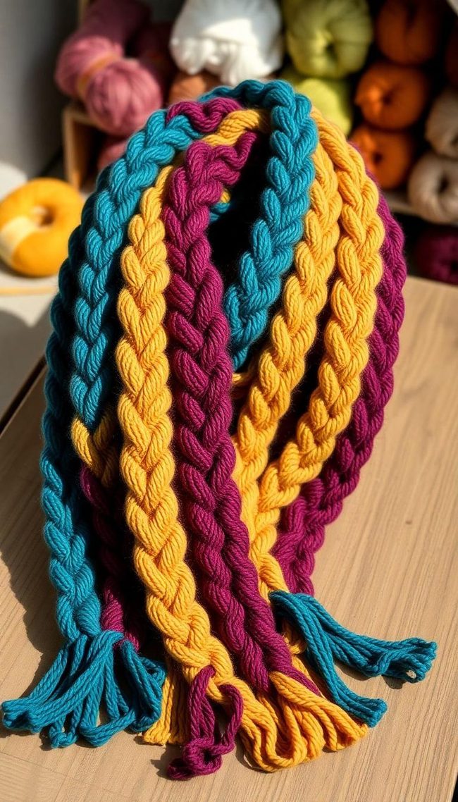 Thick Braided Yarn Scarf
