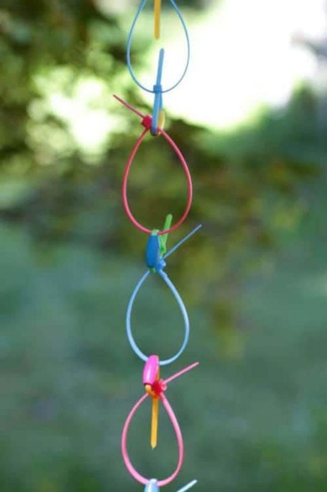 Neon Zip Tie Rain Chain