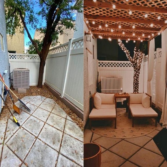 Curved Concrete Patio Oasis