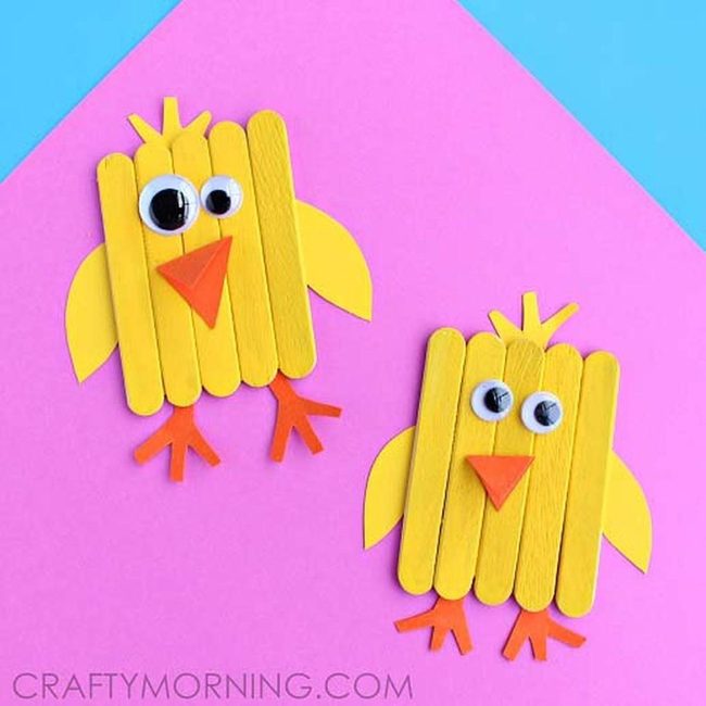 Yellow Popsicle Stick Chicks