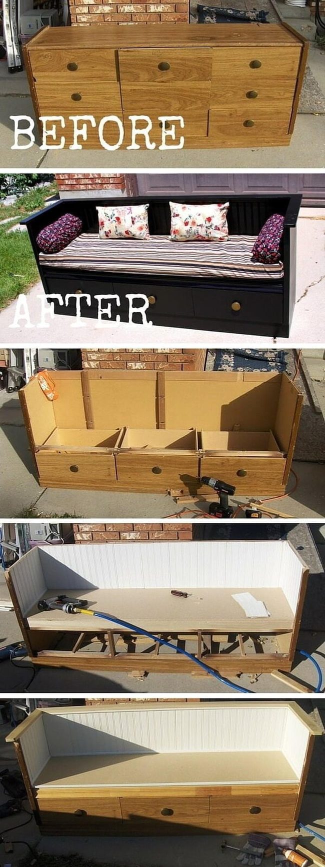 Glossy Black Bench Storage Seat