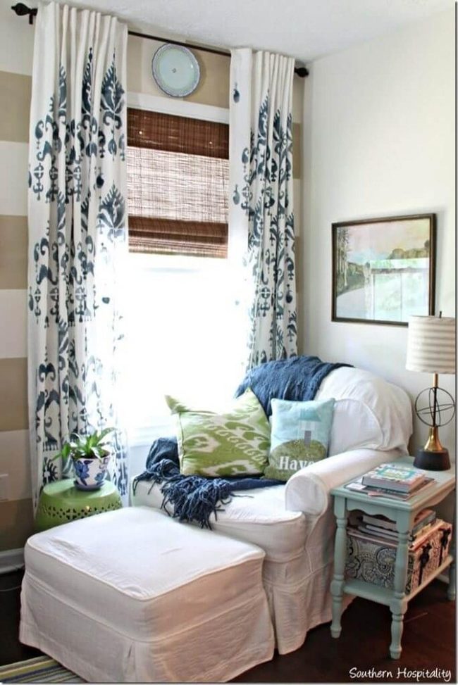 Stenciled Drapes Bold Pattern