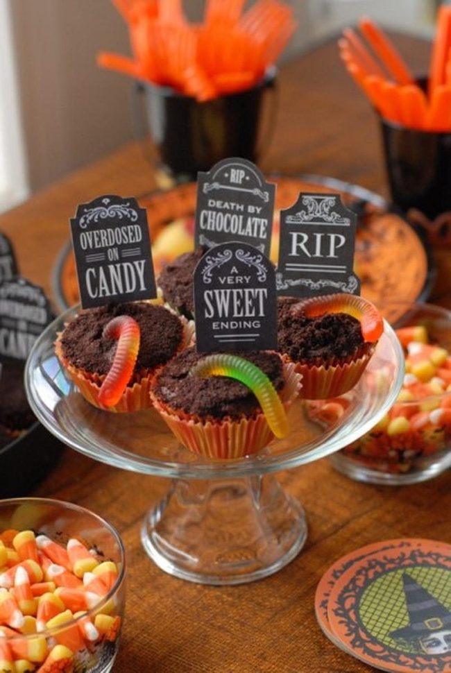 Orange Chocolate Cupcakes Halloween Display