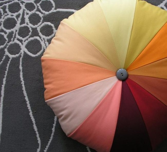 Colorful Round Pillows Yellow Orange Red