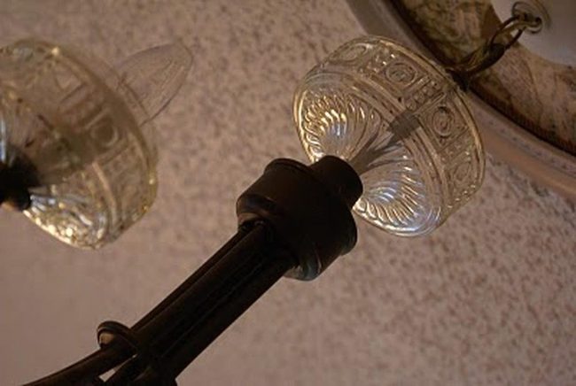 Patterned Glass Lamps Cast Shadows
