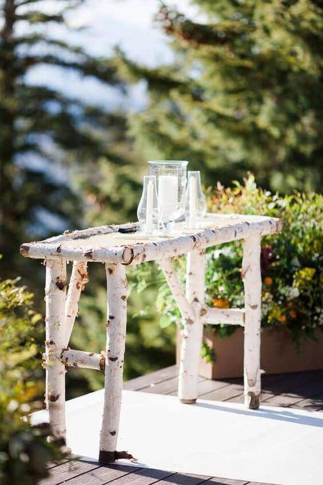 Pale Birch Bark Gathering Table