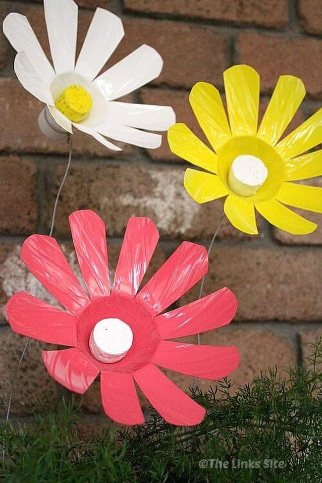 Colorful Plastic Bottle Blooms