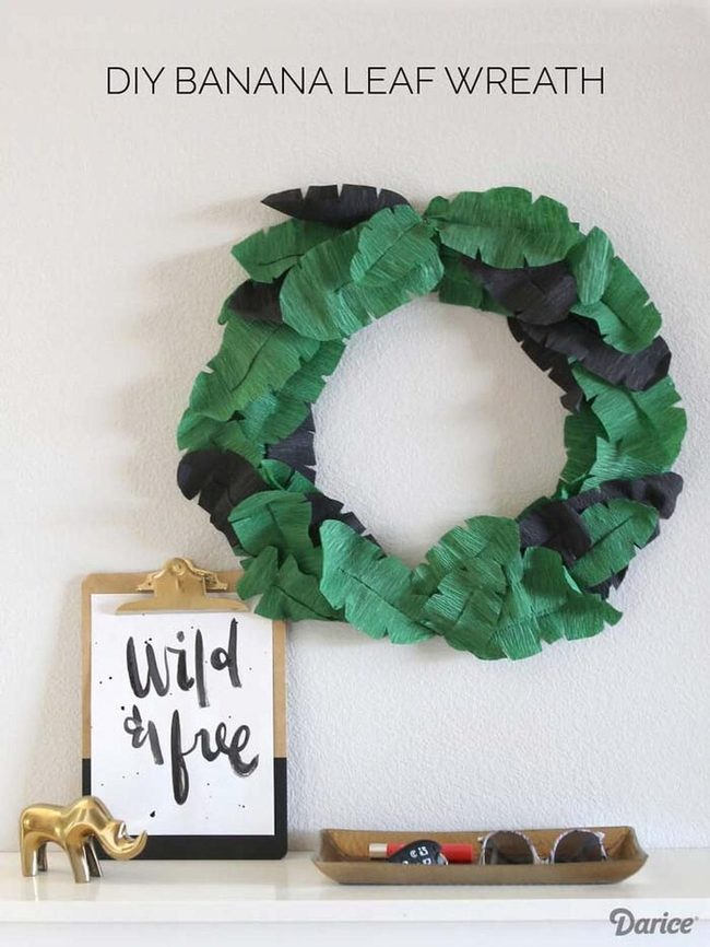 Colorful Crepe Paper Flower Wreath