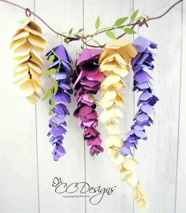 Cascading Lavender Paper Blooms