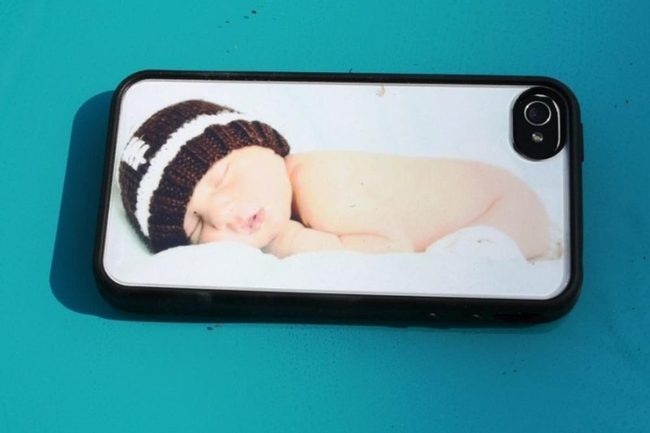 Sleeping Baby In Striped Knit