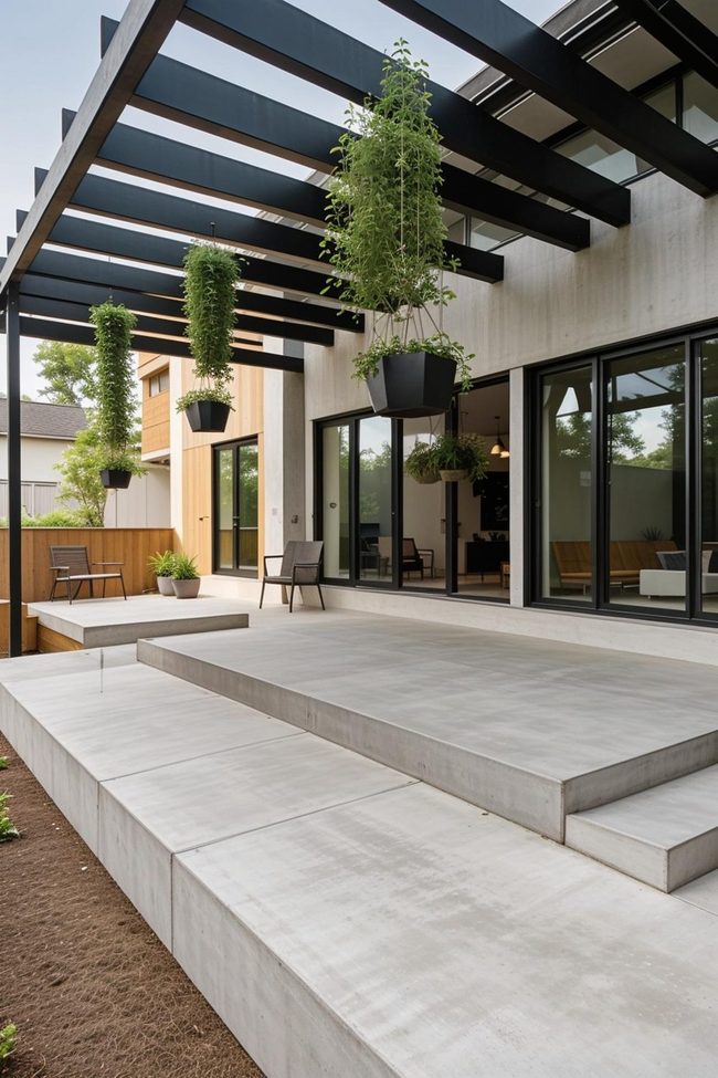 Sharp Concrete Geometry Porch