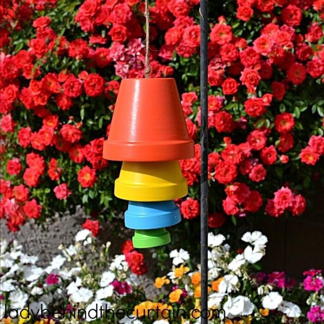 Painted Pot Garden Bells