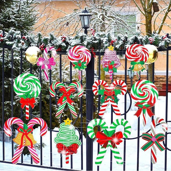 Twelve Candy Ornaments Burst Colorful