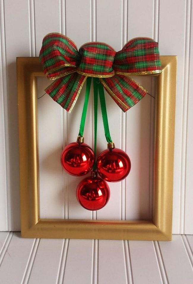 Red Ornaments With Gold Frames
